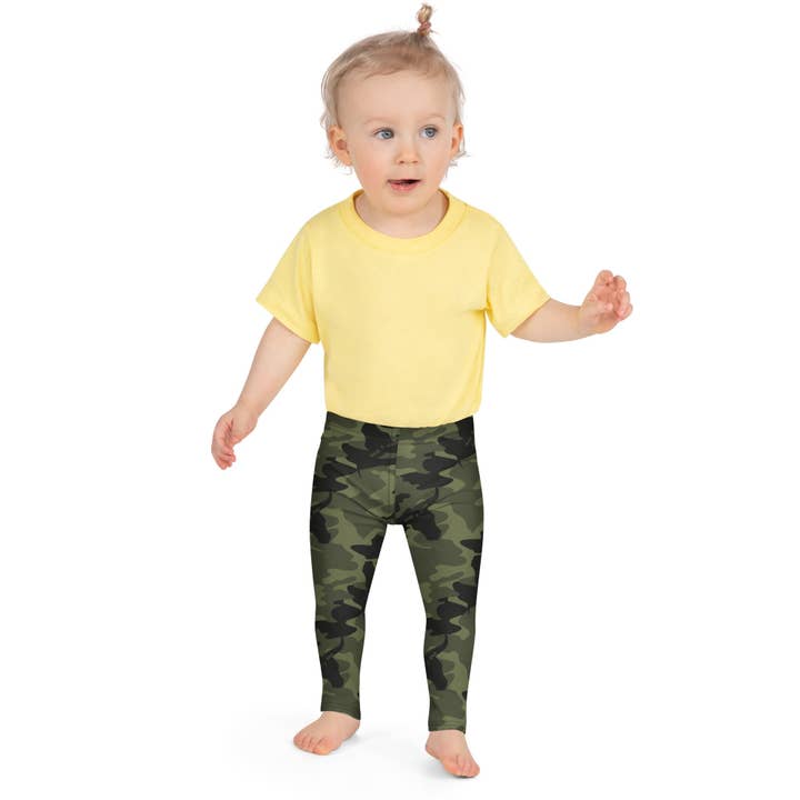 Kinder Legergroene Camo Legging | Zachte, Rekbare en Duurzame Sportkleding voor wholesale door Stitch & Simon