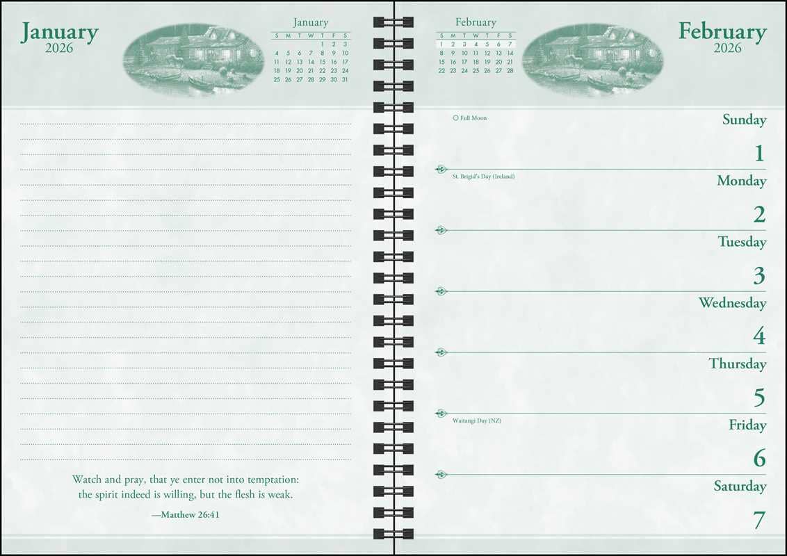 Simon & Schuster - Wholesale Calendar - Thomas Kinkade Studios 2026 Monthly/Weekly Engagement Calendar with Scripture by Thomas Kinkade1