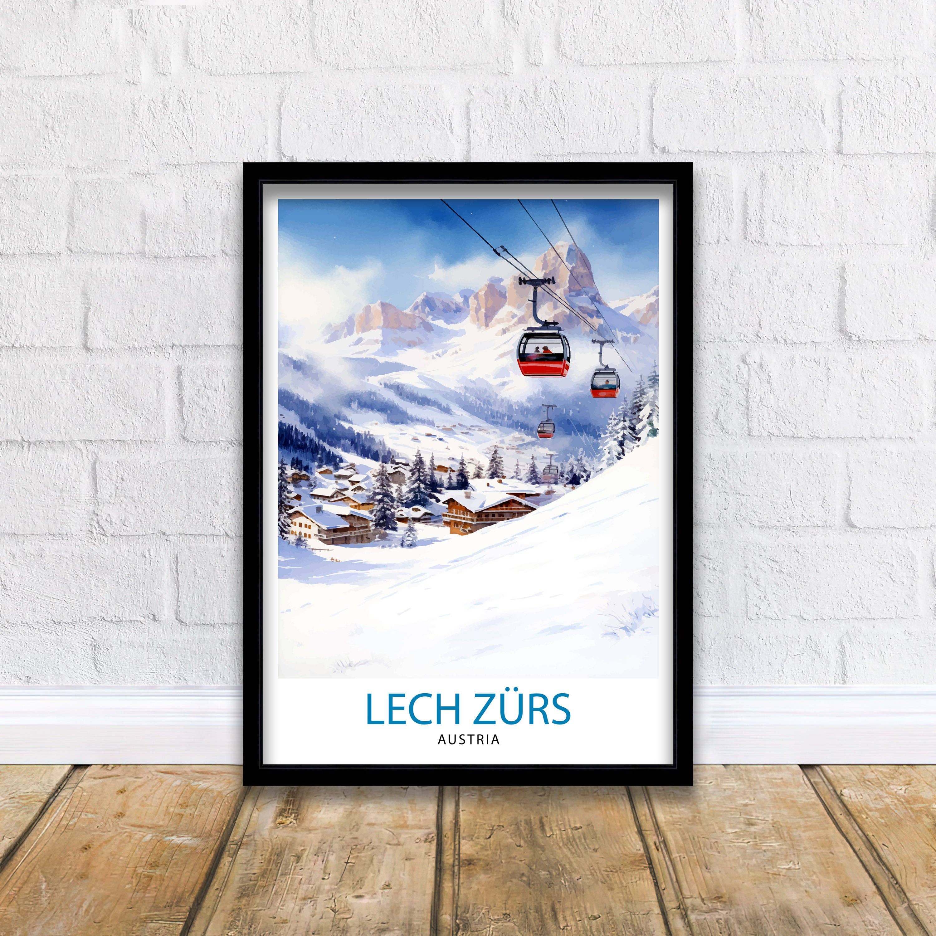InkNPrintz – wholesale Poster – Lech Zurs am Arlberg Austria Travel Poster Skiing0