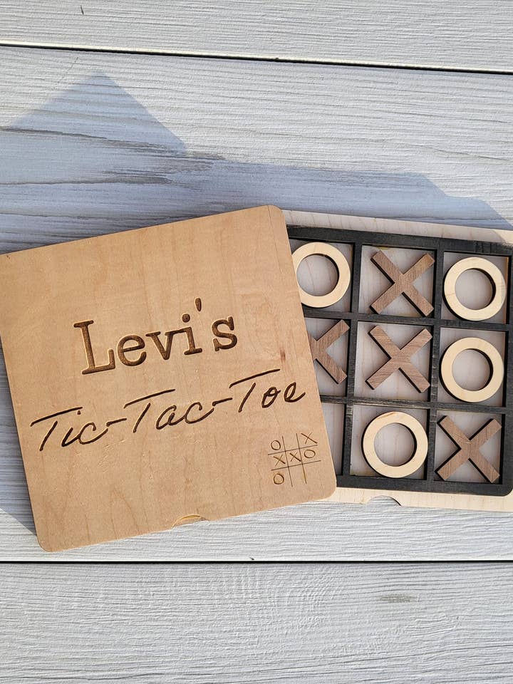 Custom Tic-Tac-Toe Game Board for wholesale by The Salty Lick Mercantile