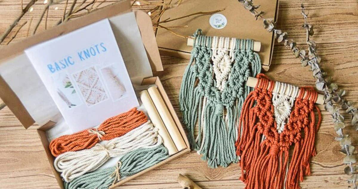 BeanDaikon - Vendita all'ingrosso Kit per lavoretti fai da te - Kit artigianale da appendere a parete in mini macramè K176