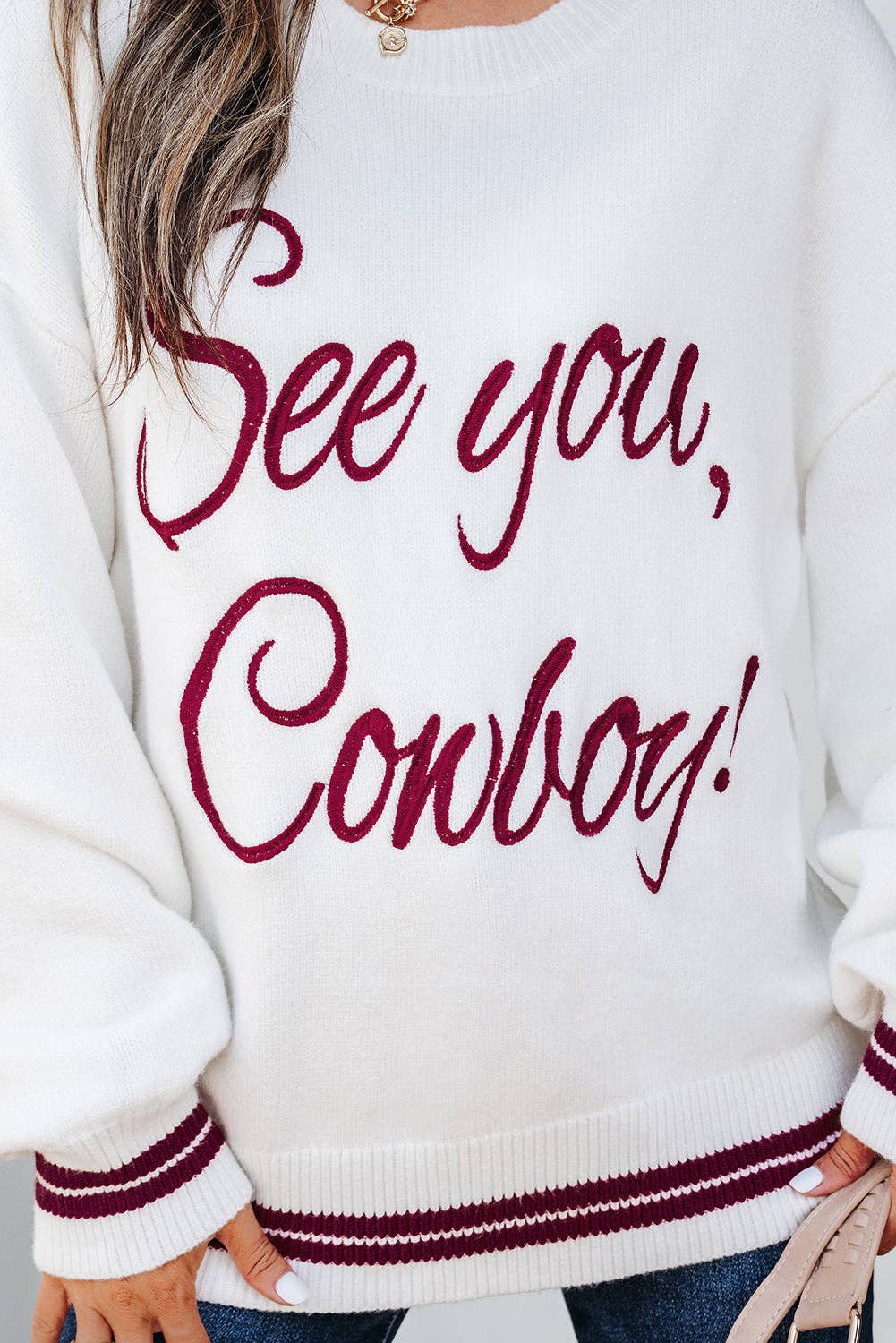 LALA LOO - Venta al por mayor Jersey de punto - Mujer - Jersey Bordado Western See You Cowboy21