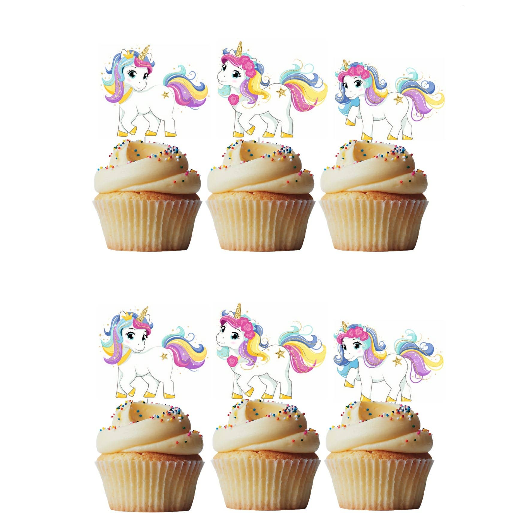 Adorei - Wholesale Cake/Cupcake Topper - Pack of 6 Unicorn 2 Cupcake Toppers