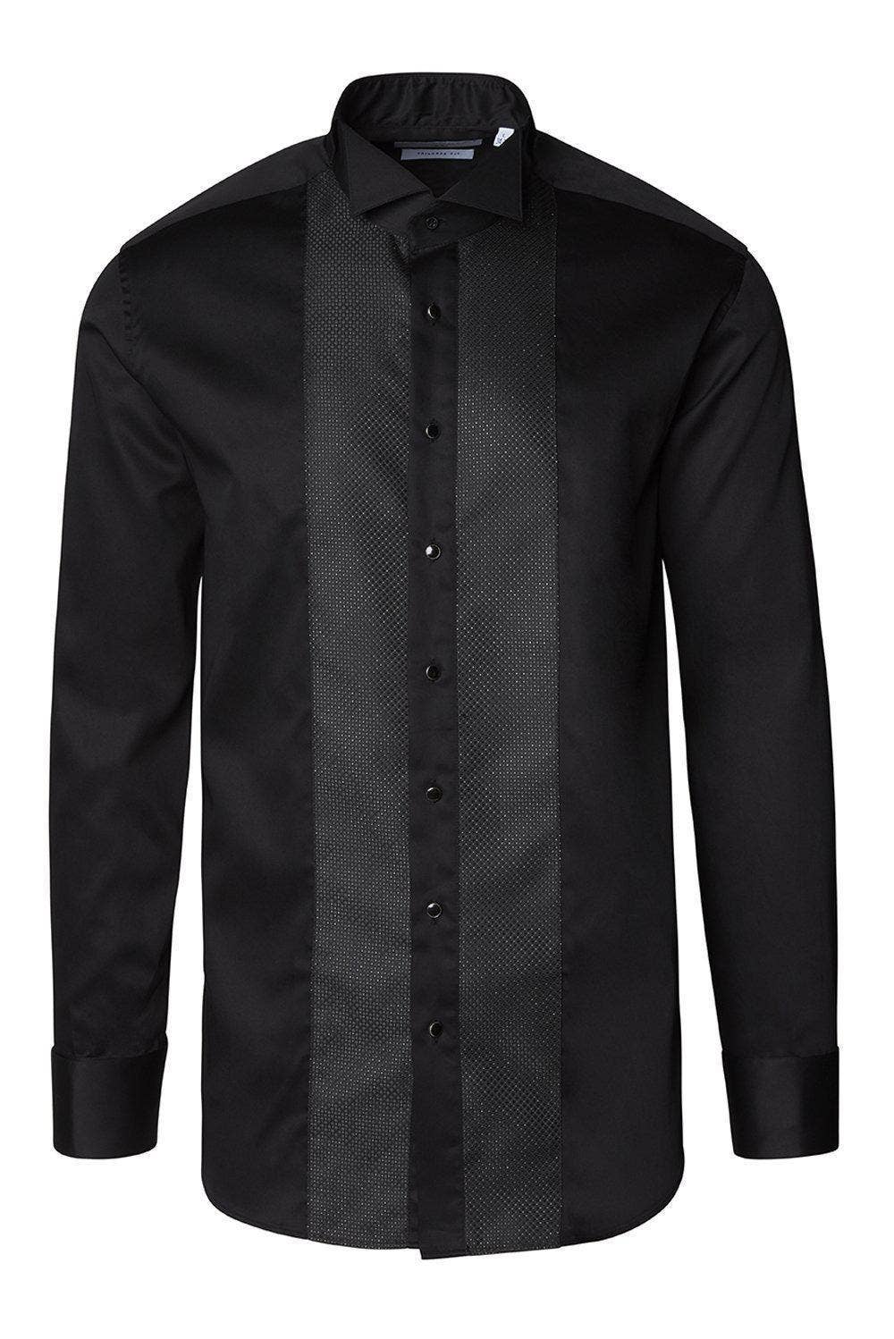 SCHWARZ SCHWARZ Pique Bib Smokinghemd für Herren - Schwarz Schwarz für den Großhandel auf Faire6