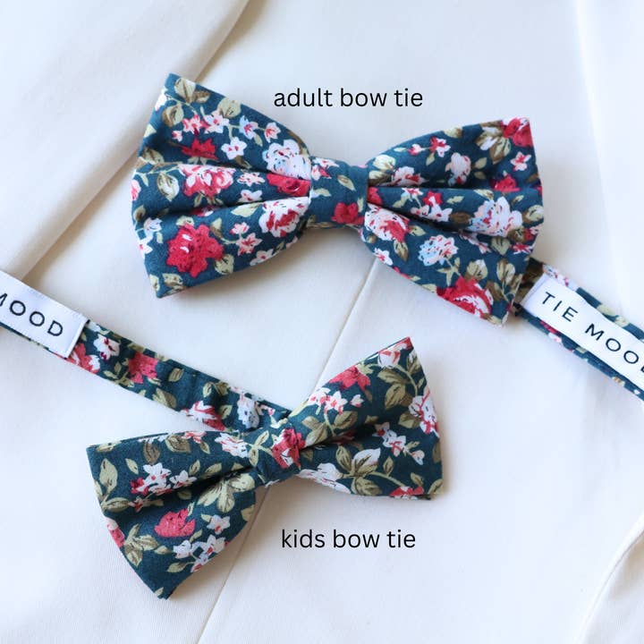 Pajarita floral verde aurora para venta al por mayor de Tie Mood