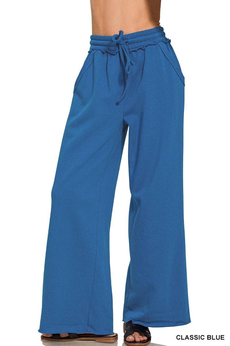 42POPS - Wholesale Pants - Women's - ,,.0904 Fleece Exposed Seam Wide Leg Sweatpants SI-2703319