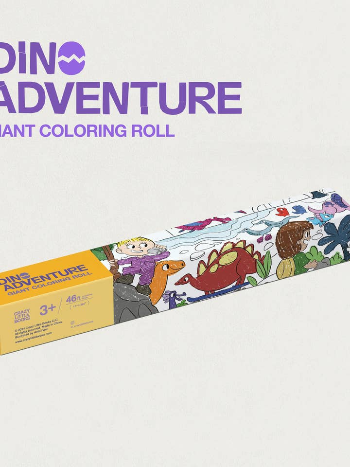 Dino Adventure Coloring Roll for wholesale by Crazy Little Books