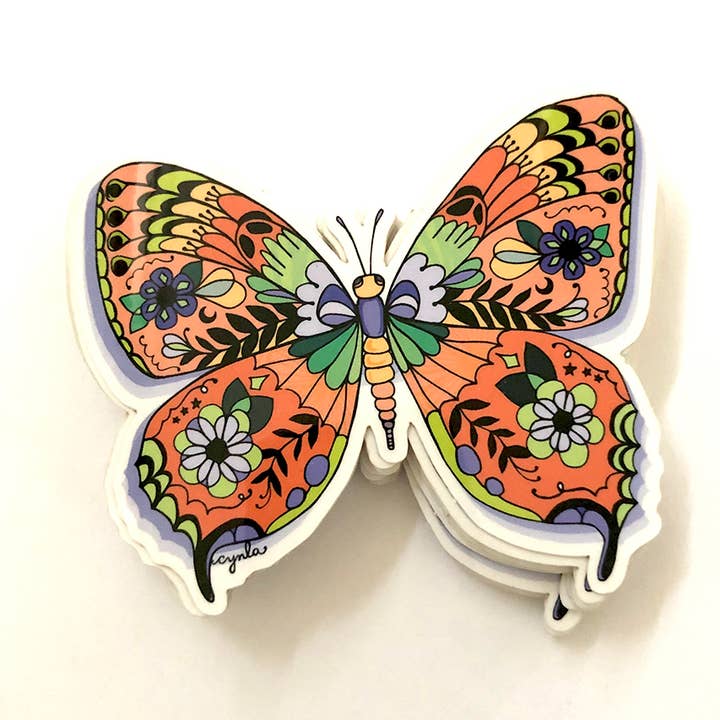 Autocollant papillon - monarque, jolis autocollants, vinyle 7,6 cm pour la vente par Cynla