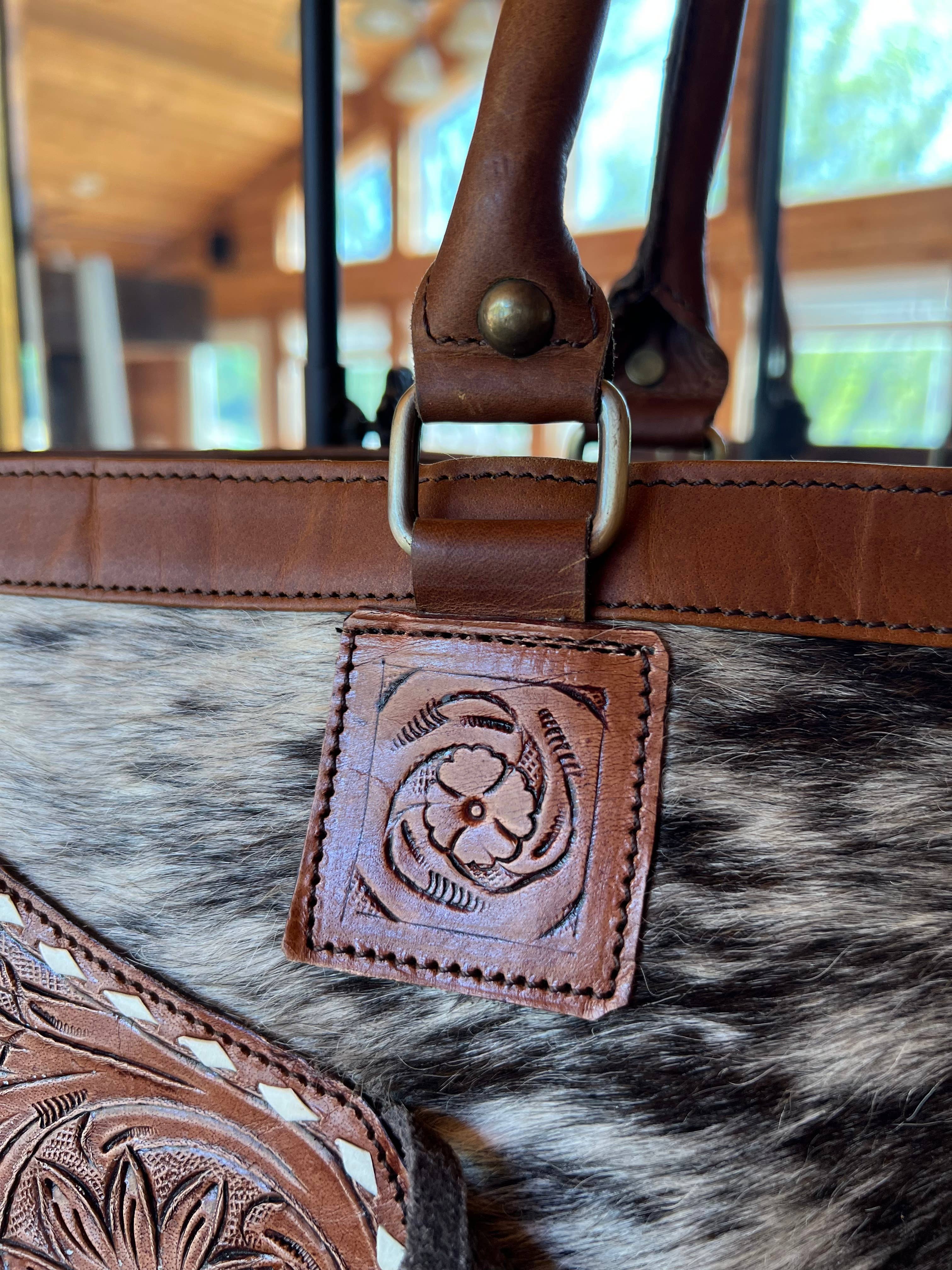 Westrian International - Vente Tote bag – femme - Sac à main Western Turquoise en cuir de vachette usiné5