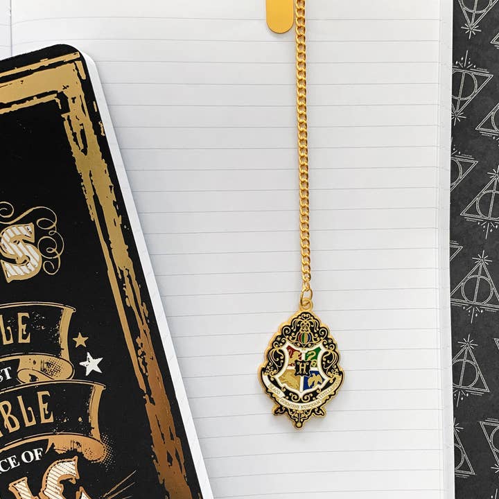 Paper House Productions - Wholesale Bookmark - Harry Potter Bookmark - Hogwarts Knockturn Crest Charm