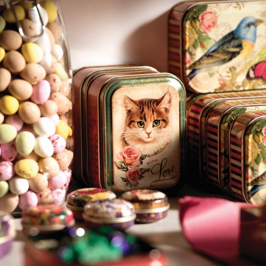 Tin Treats – wholesale Decorative box – Nostalgia - With Love Cat Tin with Fruit Jellies1