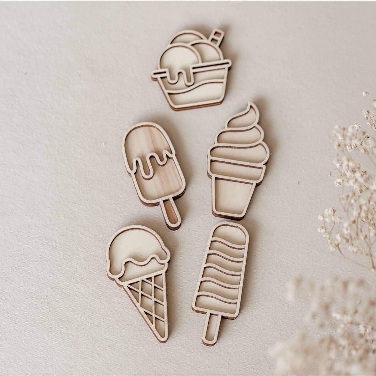 Leukmetletters - Wholesale Wood Toy - Kids - Small fill trays – Ice creams1