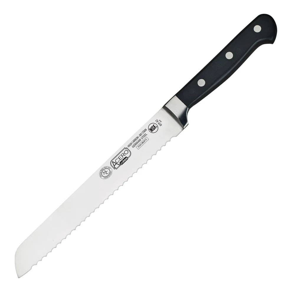 EcoQuality - Wholesale Kitchen/Utility Knife - KFP-82, 8" Triple Riveted, Full Tang Forged Blade Bread Knife0