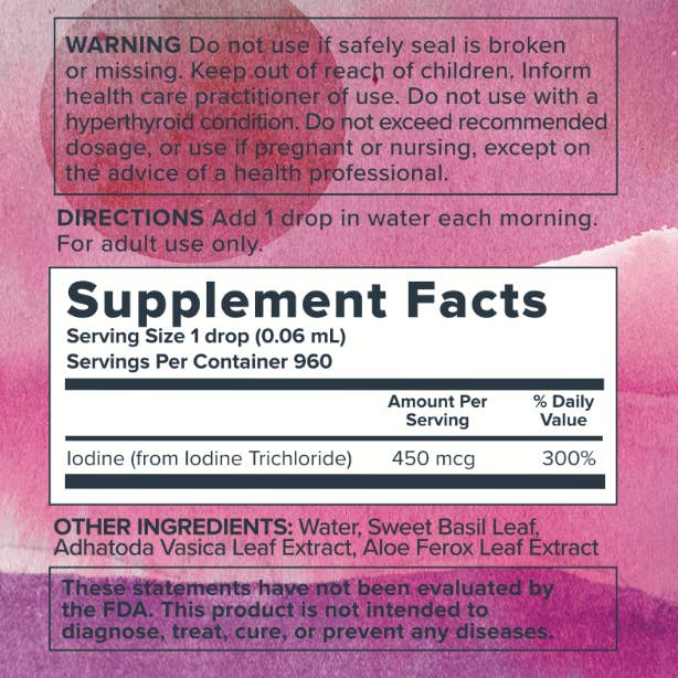 Heritage Store - Wholesale Oral Supplement/Vitamin - Atomidine 450mcg Liquid Iodine Drops 2 fl oz1