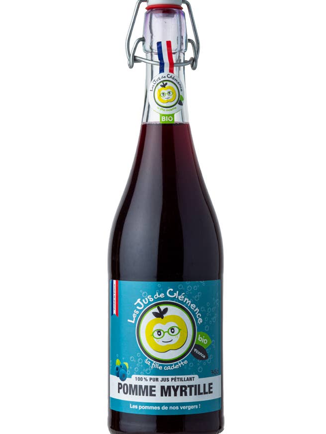 Pure Sparkling Organic Apple Blueberry Juice - 75 Cl for wholesale by Les Nominatifs