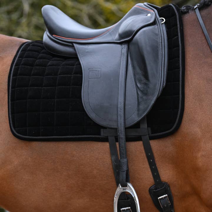 The Urbany Equine - Wholesale Horseback Riding Gear - Black Velvet Dressage Saddle Pad