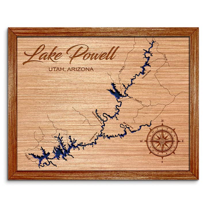 Mappa della Profondità del Lago Powell - Decorazione per Casa e Pareti per la vendita all'ingrosso da parte di Premier Gifts and More