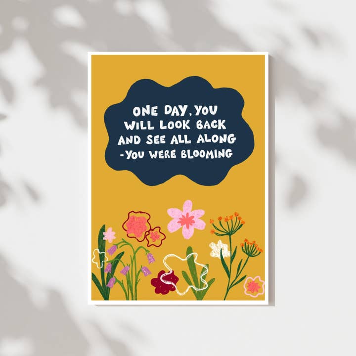 Impression d'art citation florissante : Amour de soi, Décoration intérieure féministe pour la vente par Kai Kathleen