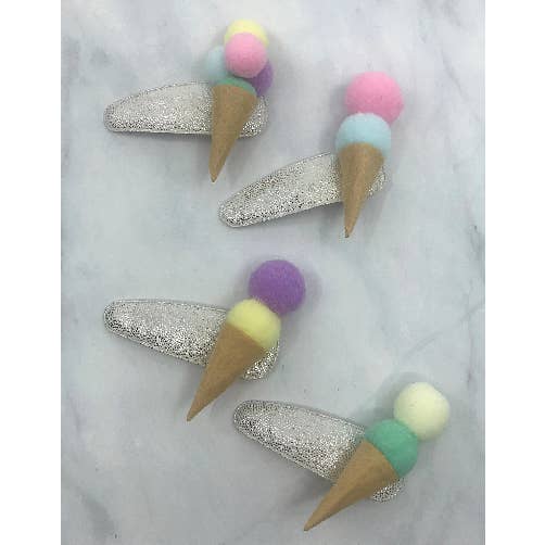 littletwinkleco - Wholesale Hair Clip - Kids - Ice Cream Hair Clips Set | Pastel Felt | Girls Hair Clips |2