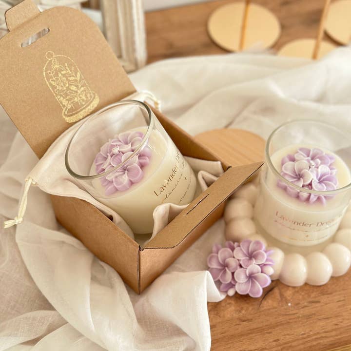 Tsuki Box - Wholesale Jar/Filled Candle - Botanical Candle | Plumeria Edition | Lavender Dreams 200g2