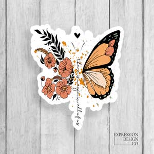 Monarch Butterfly Transfer Sticker