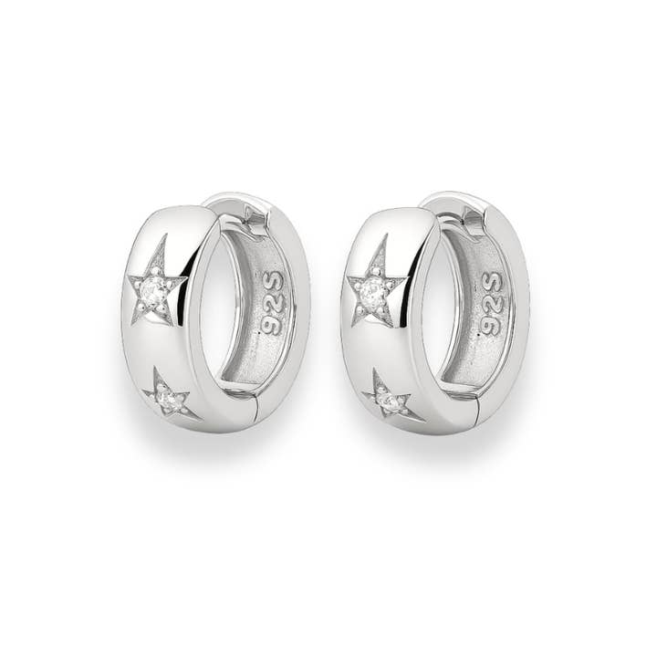 Starburst Mini Chunky Hoop Earrings for wholesale by TOMM Jewellery