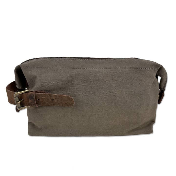 Birling Waxed Canvas & Leather Wash Bag for wholesale by The Brighton Beard Co.