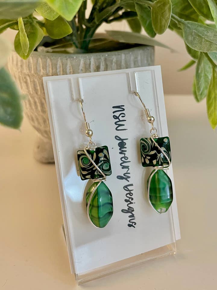 Malachite Earrings for wholesale by NSW Jewelry Designs