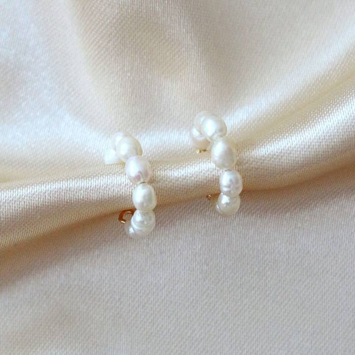 Divine Dulcet - Wholesale Cuff/Wrap Earrings - "Pearly Cuties" 18 Karats Freshwater Pearl Ear Cuffs (Pair)