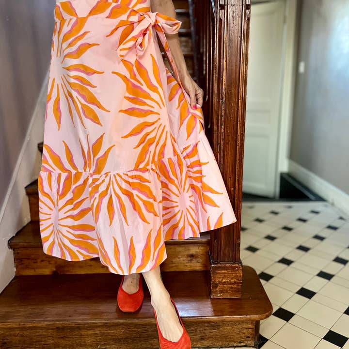 Beastly Threads - Wholesale Skirt - Women's - Pink Narwhal Ruffle Wrap Skirt