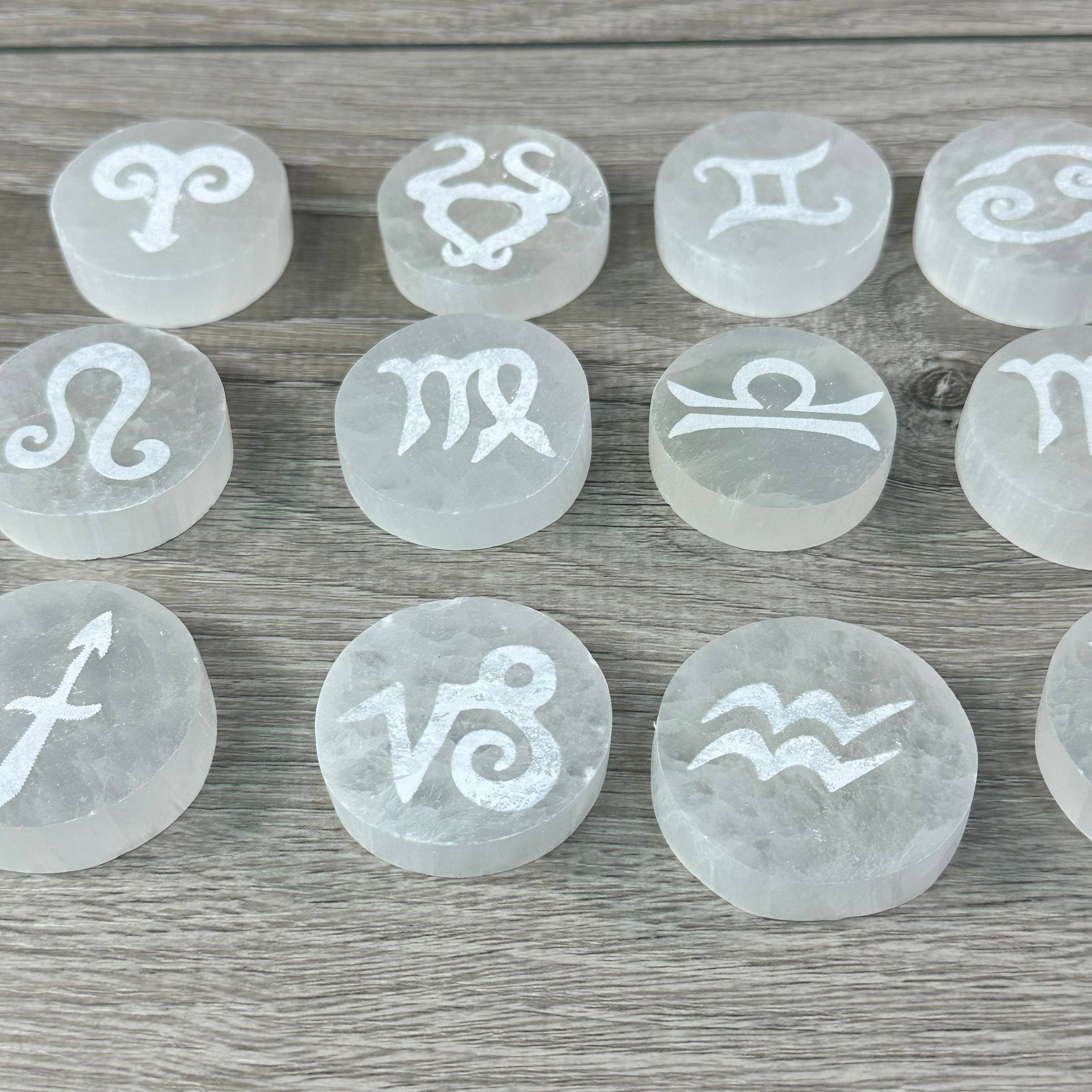 Keystone Crystals - Wholesale Spiritual Stone/Crystal - Zodiac Selenite 1.5” Disc2