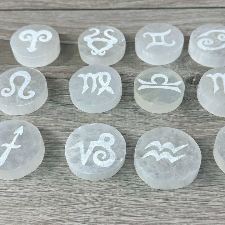 Keystone Crystals - Wholesale Spiritual Stone/Crystal - Zodiac Selenite 1.5” Disc2
