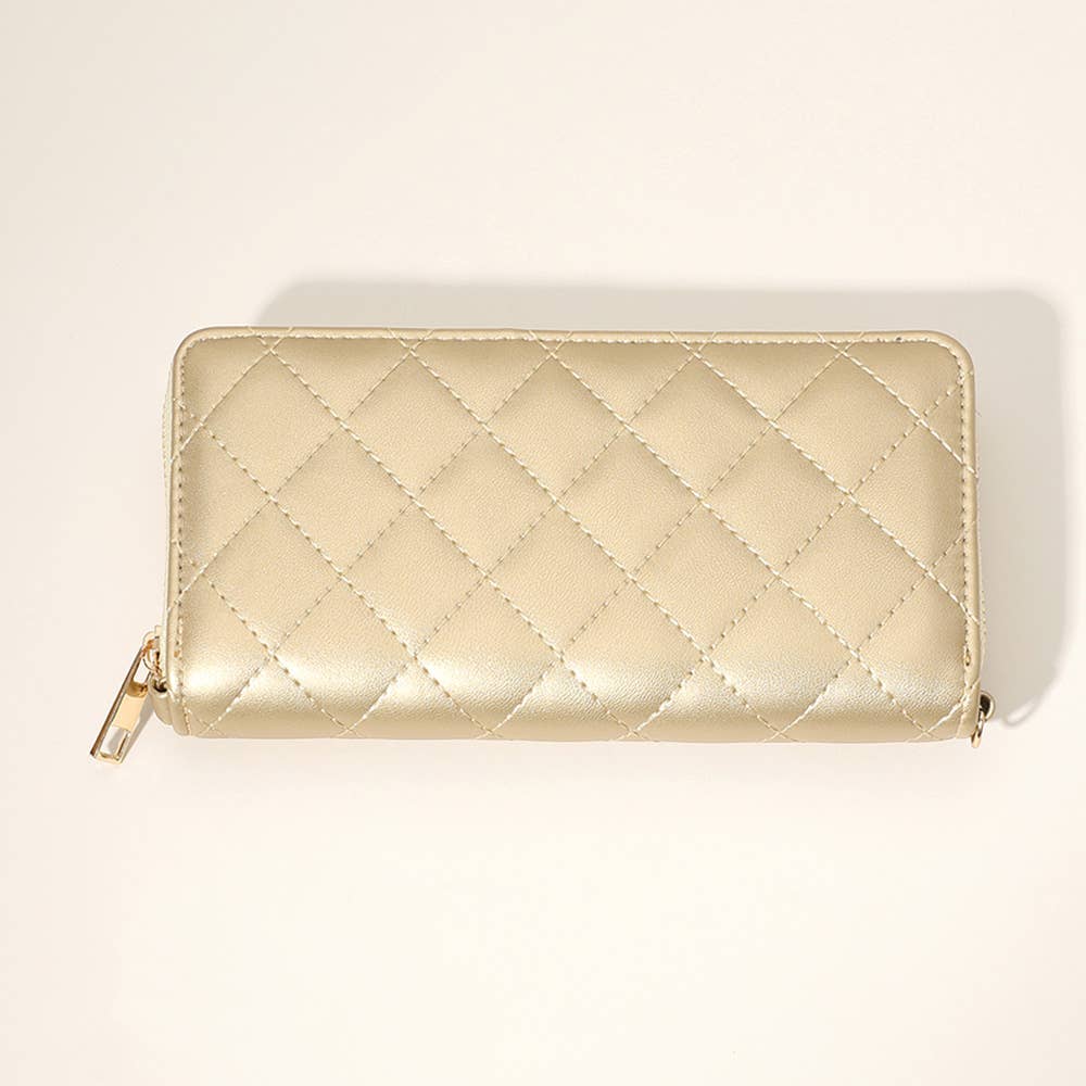 Sensibling Corp. – Großhandel Brieftasche – Damen – Gestepptes Portemonnaie aus Kunstleder0