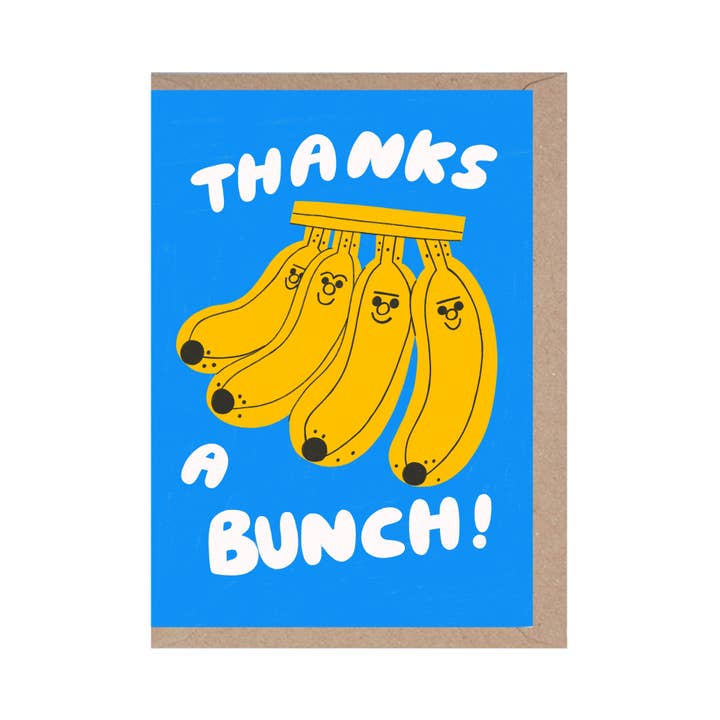 Thanks a Bunch - Bananas - Cute - Fun - Thank you card for wholesale by Rumble Cards (US Duties & Taxes Paid)