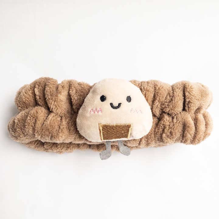 Eggy Cakes - Vente Bandeau pour le spa - Bandeau de spa en peluche Onigiri0