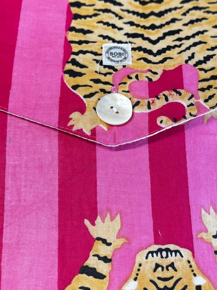 Tibetan Tiger - Pink Cotton PJs for wholesale by Soothe Our Souls - S.0.S PJs