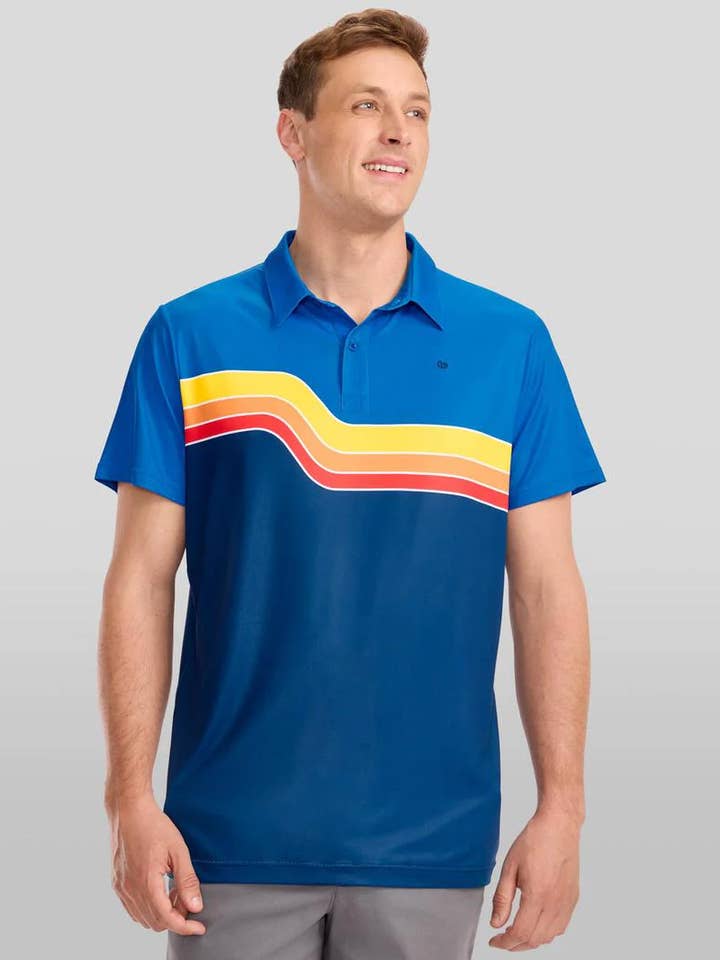 Tipsy Elves – Engroshandel Polo - Herre – Surfside Slice Golf Polo Shirt - Retro Golf Tøj til Mænd1