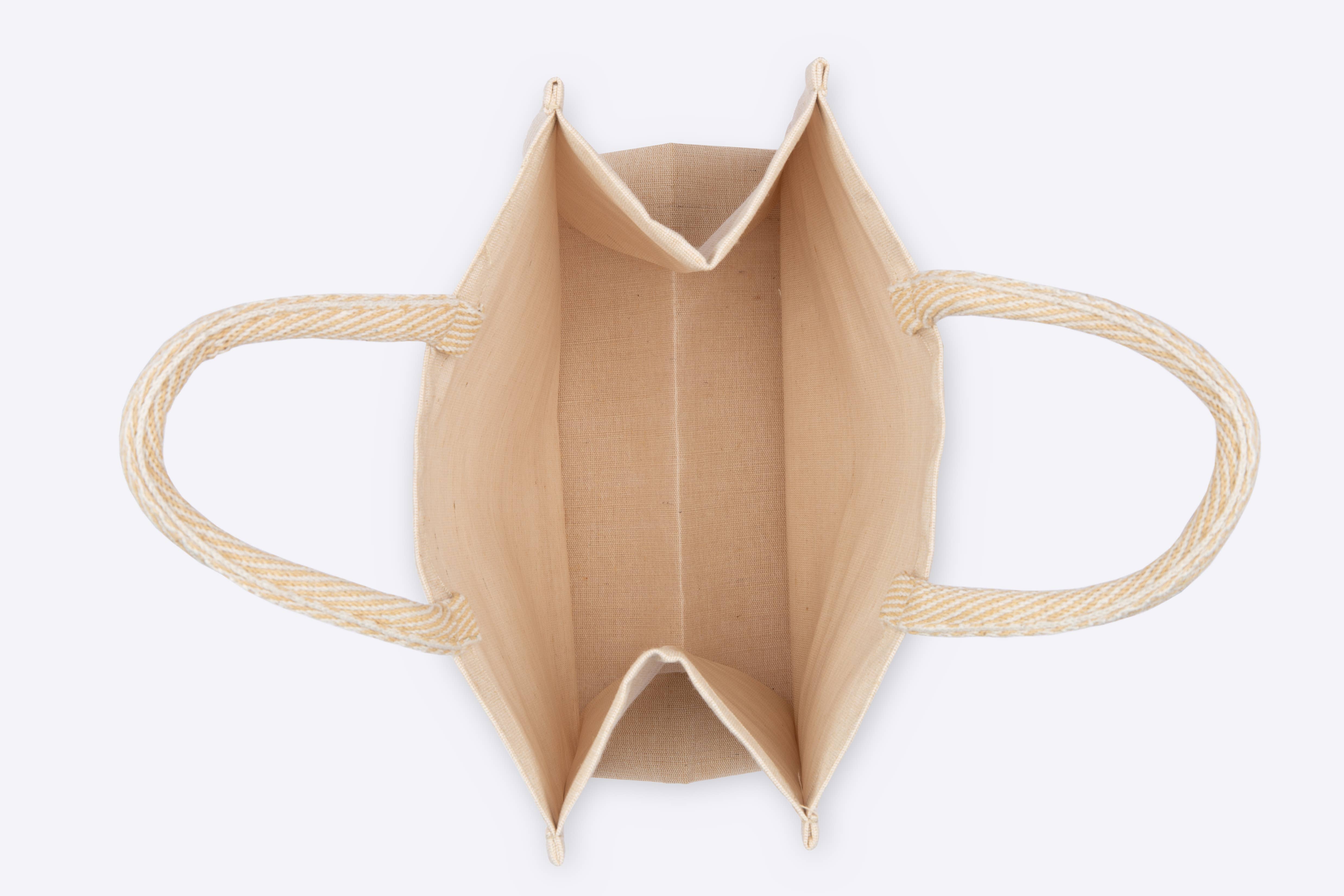 Weddingstar Inc. – Großhandel Tragetasche – Damen – Mittlere wiederverwendbare gewebte Jute-Einkaufstasche mit Tasche1