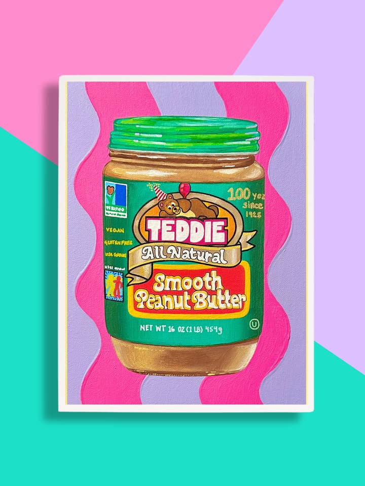 Retro Peanut Butter - Feminist Food Art Print for Kitchen for wholesale by The Blank Canvas Company