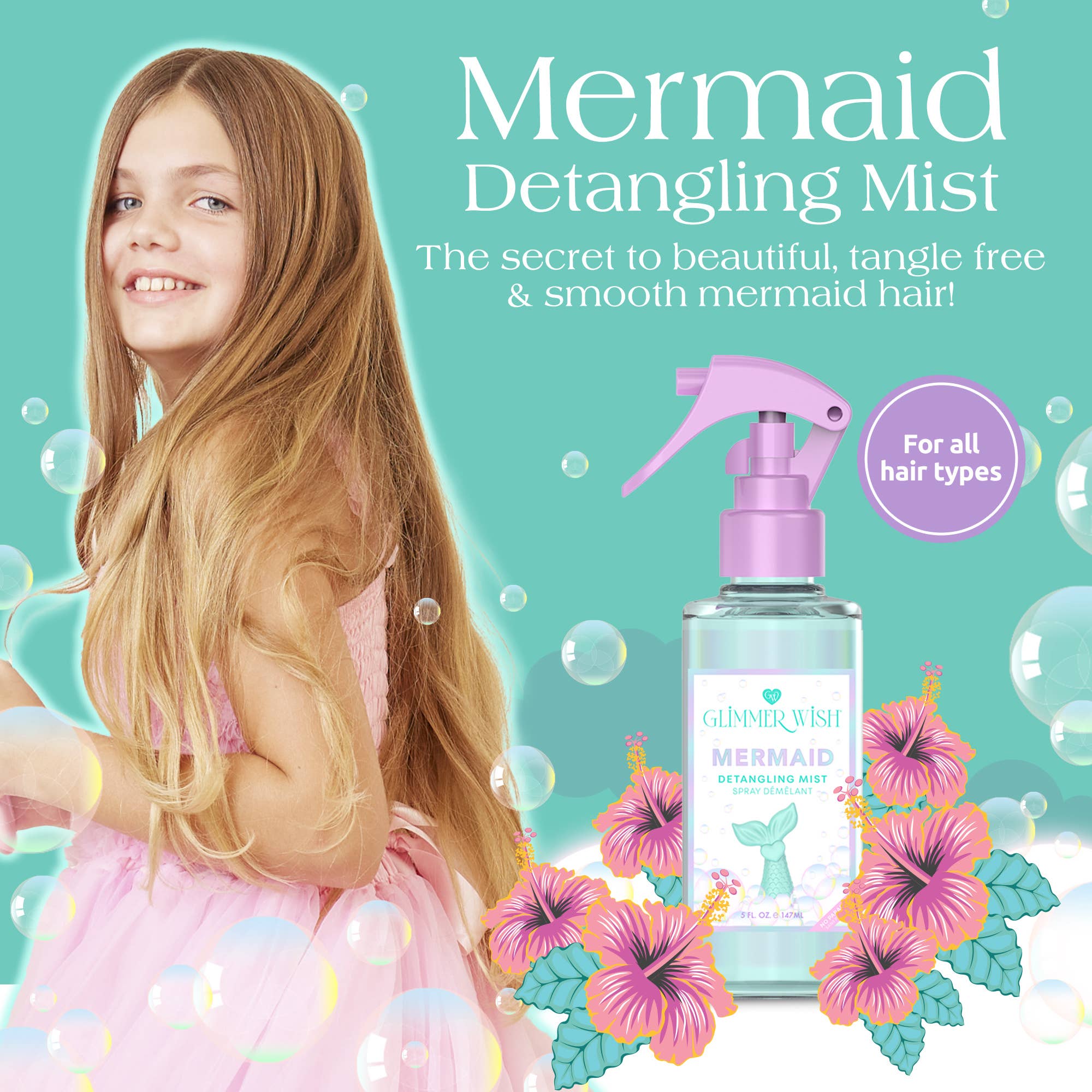 Glimmer Wish - Venta al por mayor Fijador de pelo - Niños y bebés - Bruma desenredante para cabello de sirena2
