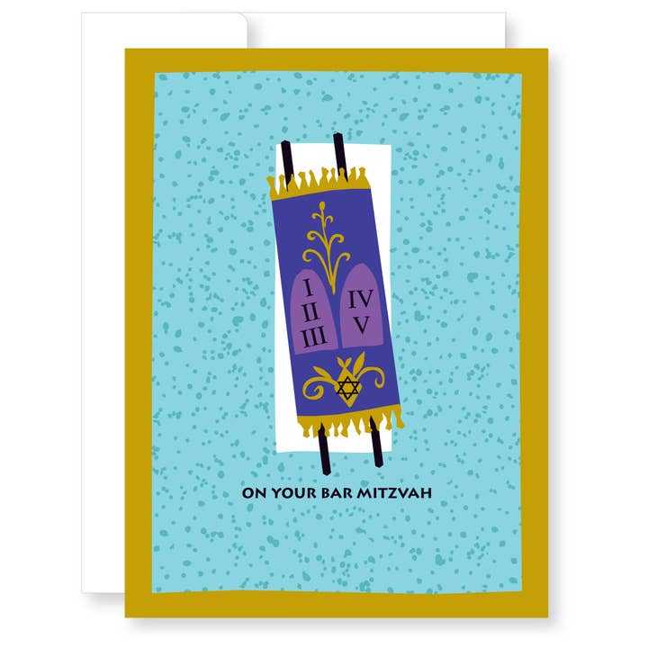 Torah Bar Mitzvah Greeting Card for wholesale by GreatArrow Graphics
