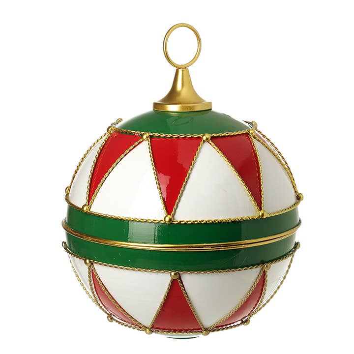 LARGE RED GREEN WHITE & GOLD BAUBLE for wholesale by Heaven Sends