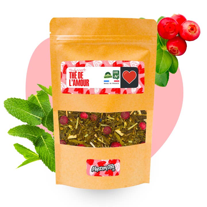 Tea of Amour - Bulk 60 g (Groene thee met veenbes en vlierbes) voor wholesale door MysteryTea®