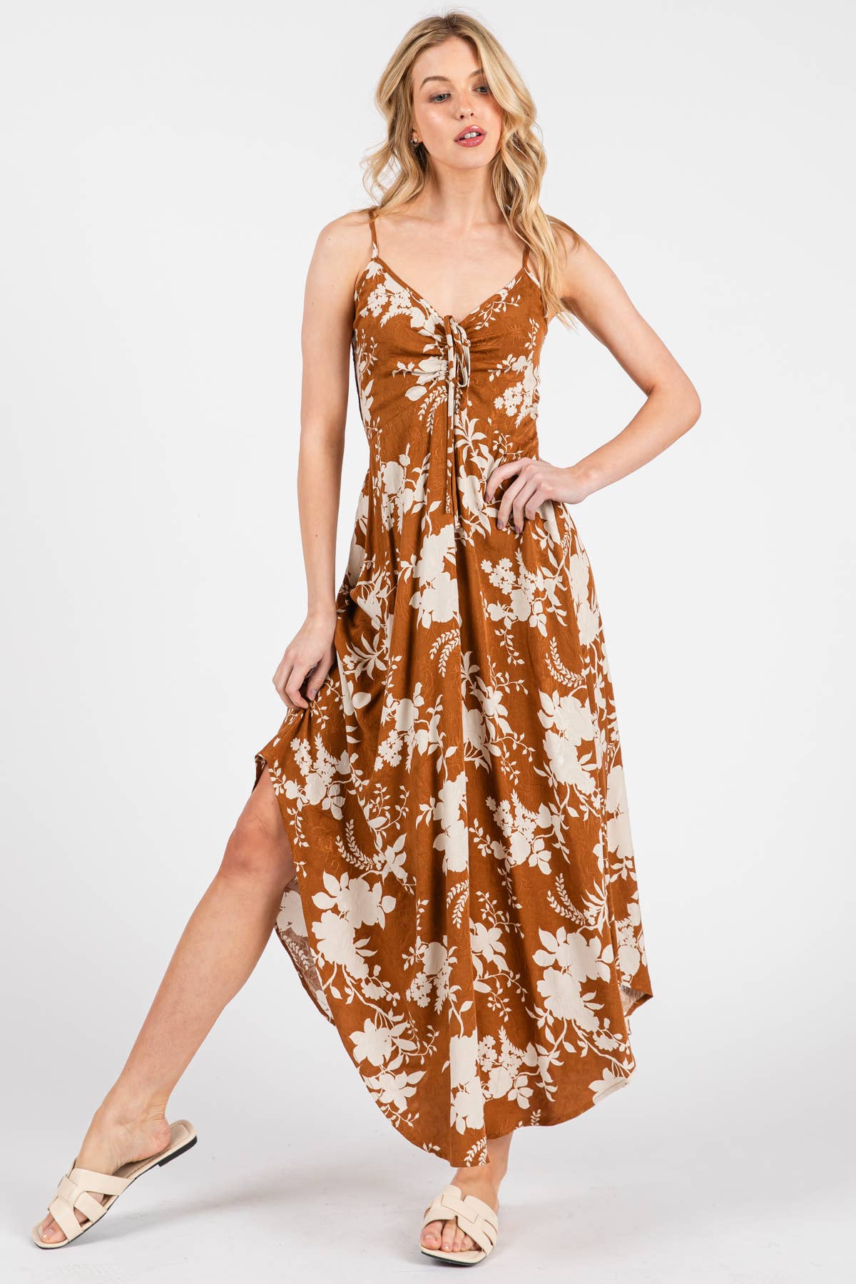 Final Touch - Vendita all'ingrosso Vestito - Donna - Vestito sottoveste in raso di rayon stampato floreale - VD17412B48