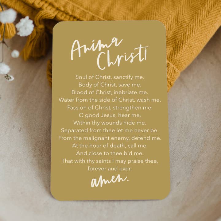 Anima Christi Prayer Card for wholesale by Abundance of Grace