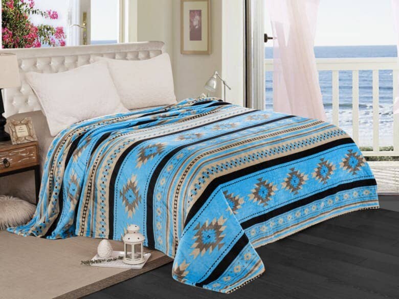 Linen Mart - Wholesale Bedding Blanket - Southwest Aztec Fleece Blanket - Twin Size2