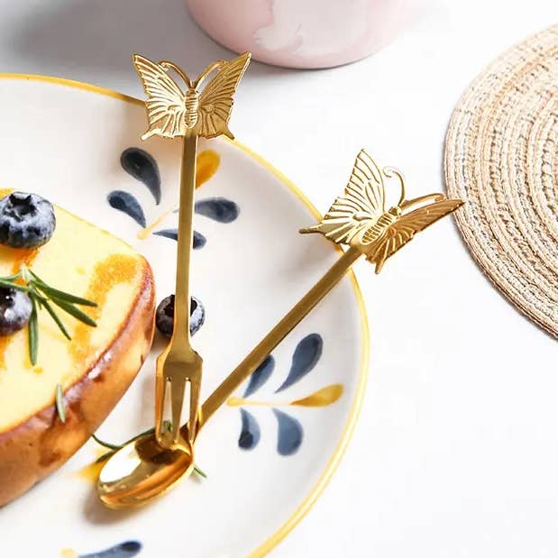 Schmetterlingsgabel für Vorspeisen, Tapas oder Dessert – 4 Farben für den Großhandel von Sostraw & SmartThings