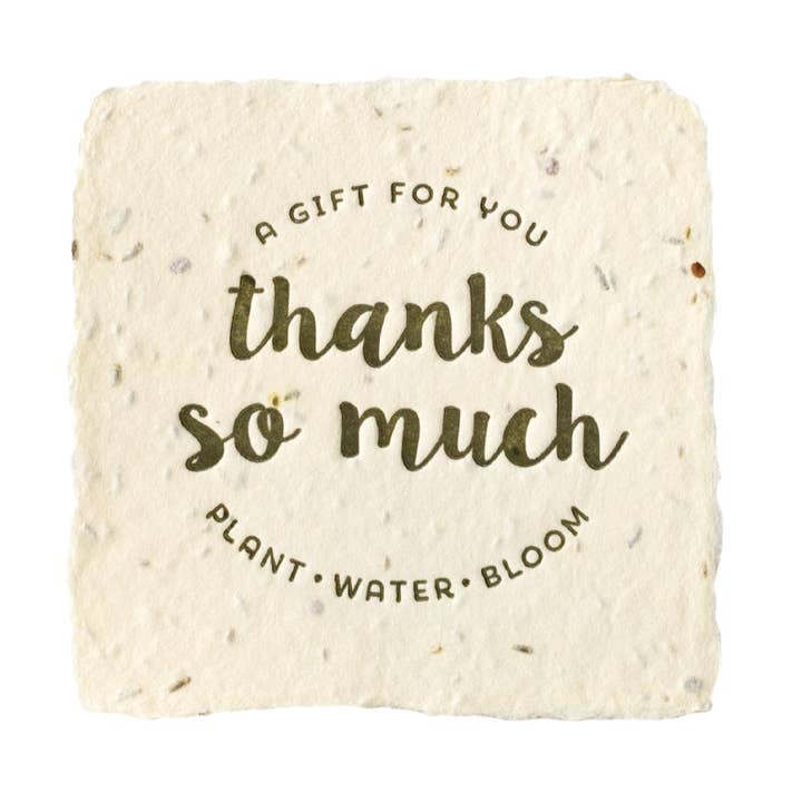Thanks Petite Wildflower Handmade Paper Letterpress - Bulk for wholesale by Oblation Papers & Press