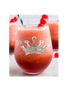Tiara Jeweled Stemless Wine Glass for wholesale by The Queens' Jewels®