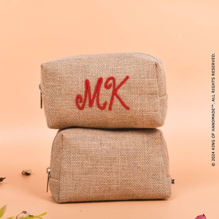 King Of Handmade - Wholesale Makeup/Cosmetic Bag - Personalized Makeup Bag - Cosmetic Bags - jute bags